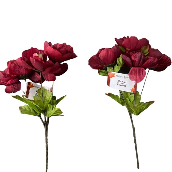 NWT- faux Peonies/ set of 2 - Picture 4 of 5